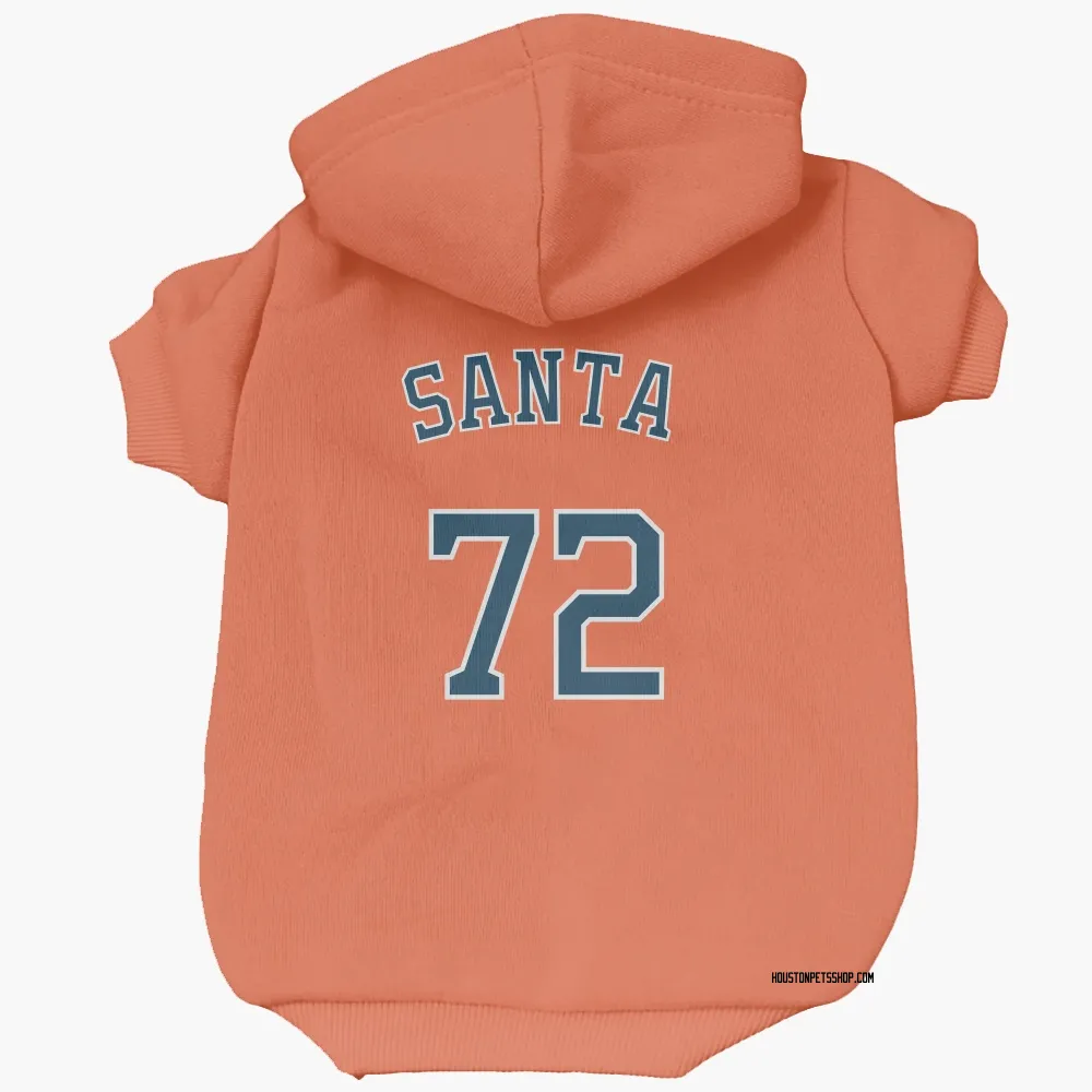 Houston Astros Alimber Santa Orange Pet Hoodie for Dog & Cat