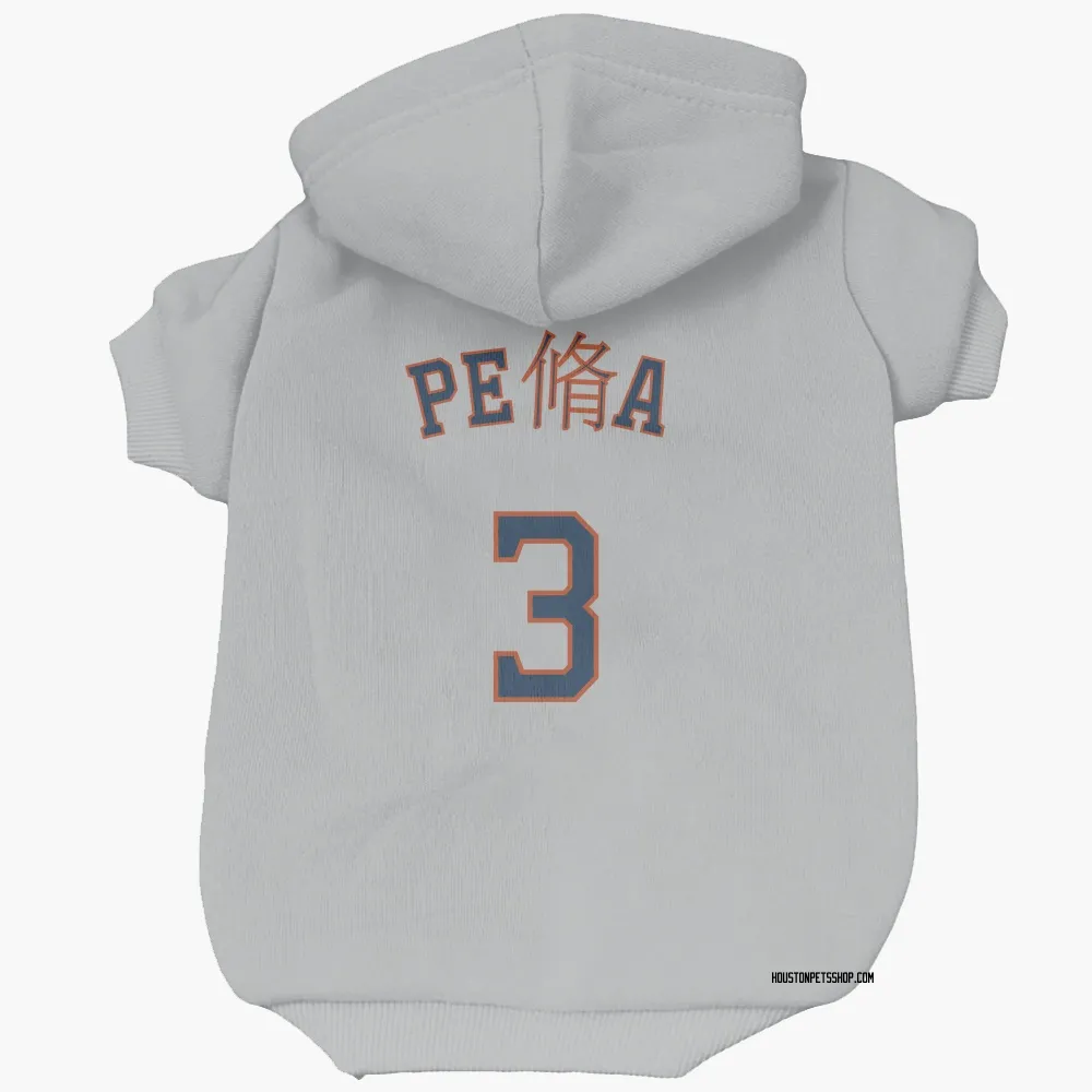 Houston Astros Jeremy Pena Gray Pet Hoodie for Dog & Cat