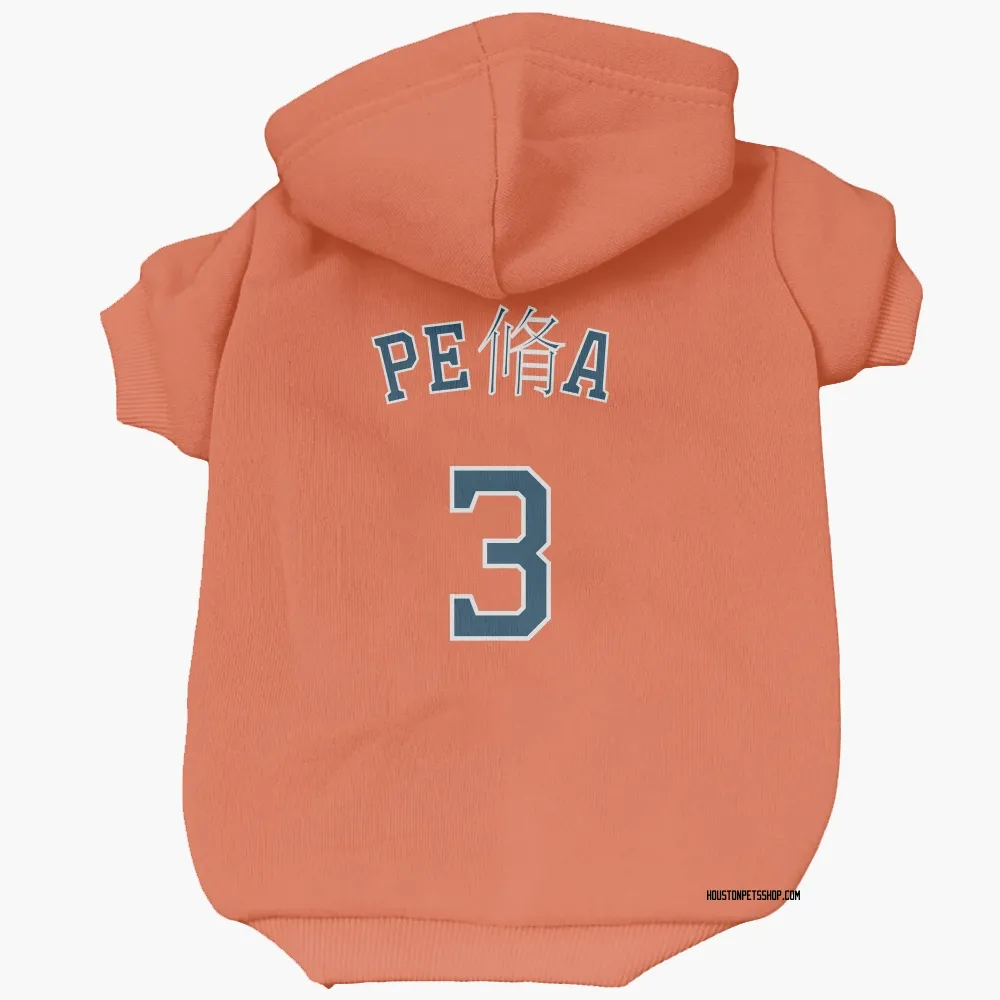 Houston Astros Jeremy Pena Orange Pet Hoodie for Dog & Cat
